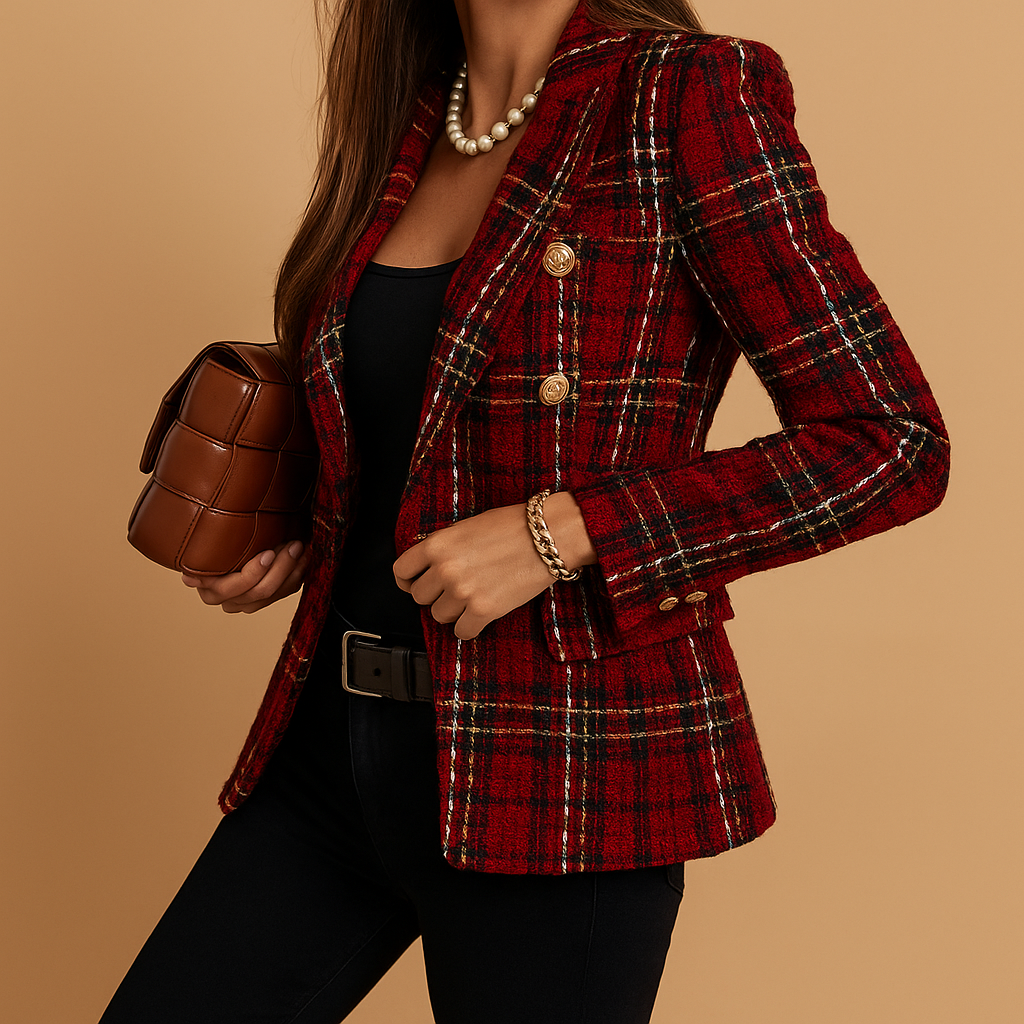 Aurelia | Americana cruzada de rayas elegante