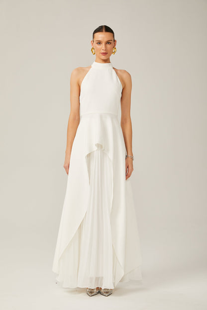 Atenea | Vestido largo con capas espalda abierta