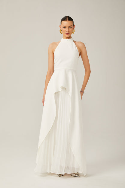 Atenea | Vestido largo con capas espalda abierta