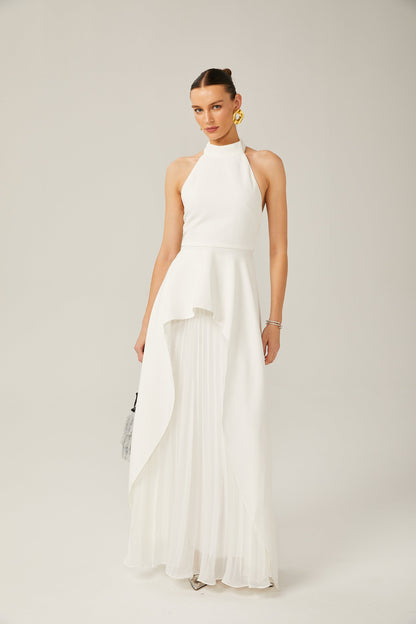 Atenea | Vestido largo con capas espalda abierta