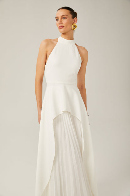 Atenea | Vestido largo con capas espalda abierta