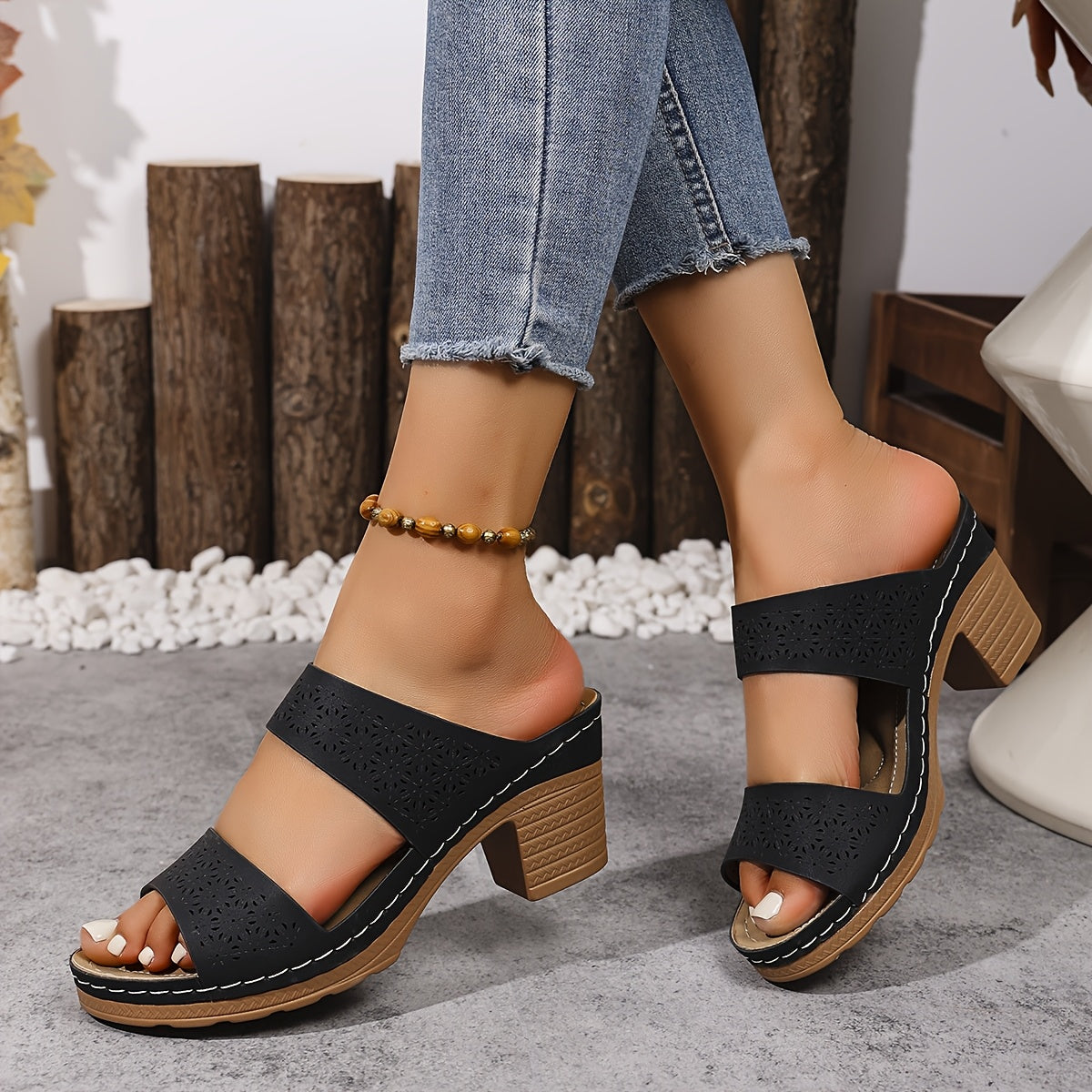 GLAMOR | Sandalias ortopédicas con tacón Cerdeña