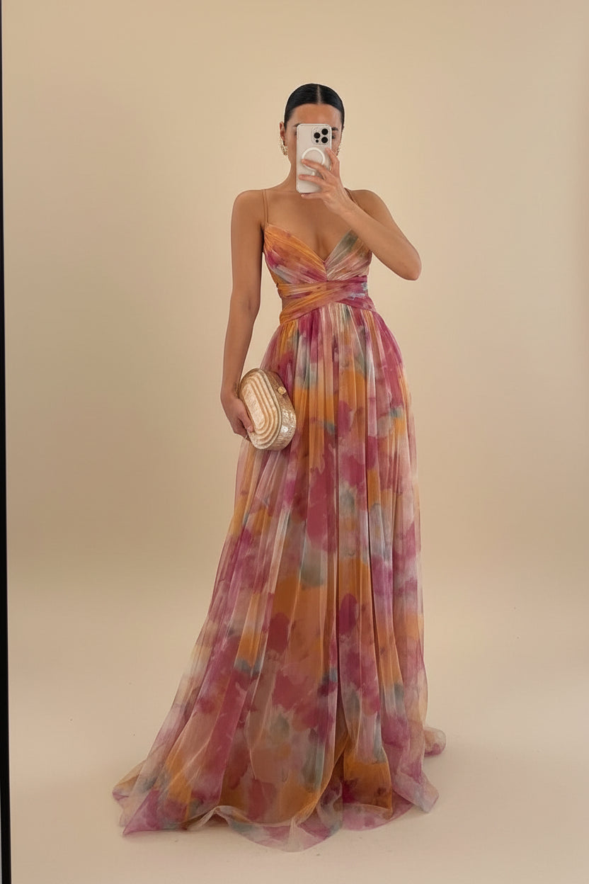 Gisella | Encantador vestido largo estampado floral