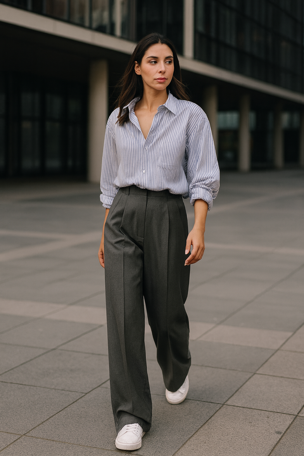 Doue | Pantalones elegantes de pierna ancha