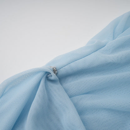 Freya | Vestido largo drapeado con detalle asimétrico