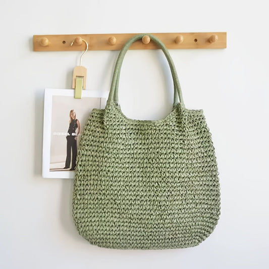 Amapola | Bolso Bandolera de Paja Trenzada - Verde