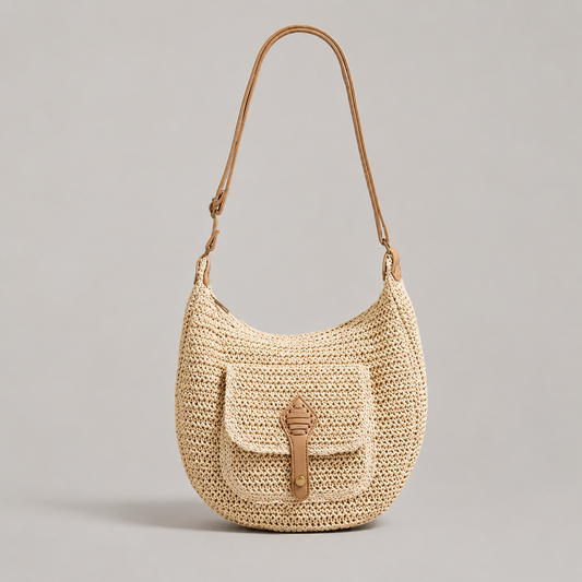 Peonía | Bolso de Hombro Trenzado del Día a Día - Beige