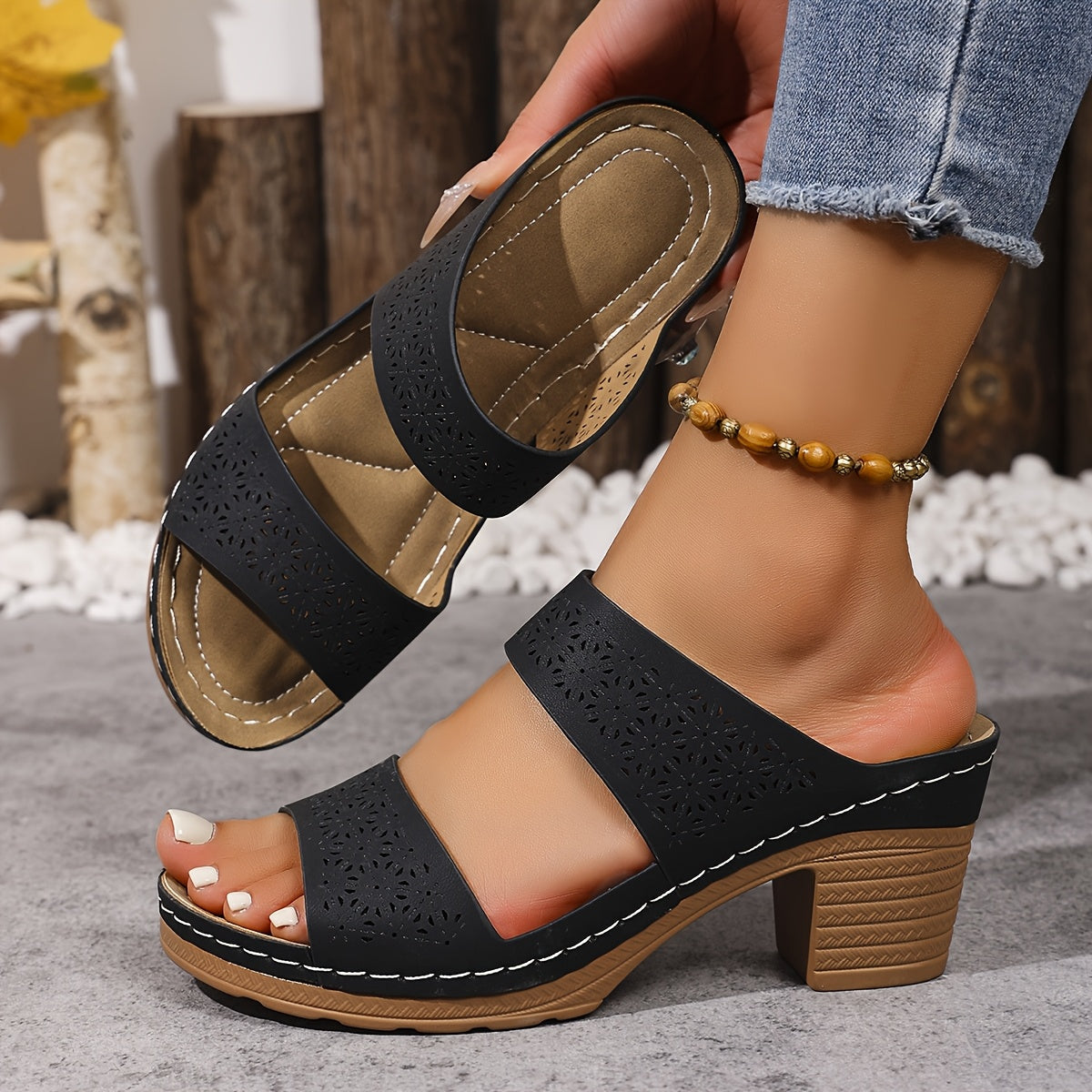 GLAMOR | Sandalias ortopédicas con tacón Cerdeña