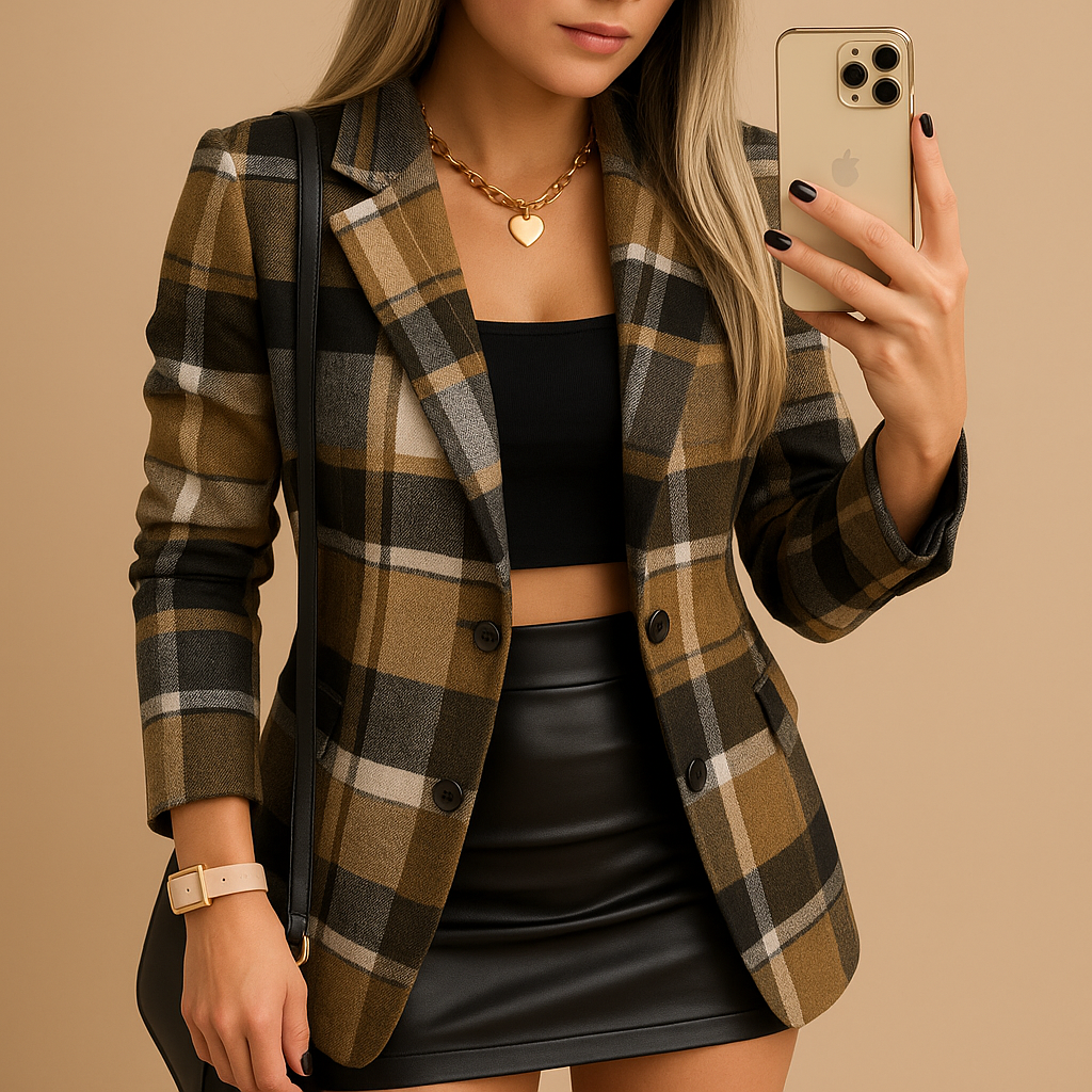Clarisse | Americana con estampado de cuadros