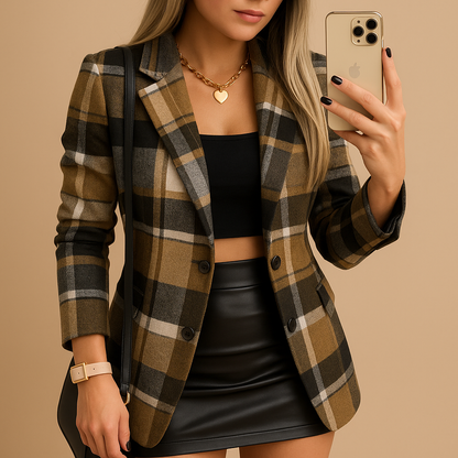Clarisse | Americana con estampado de cuadros