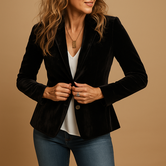 Rosé | Americana slim fit retro con solapas y bolsillos