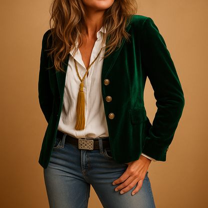 Rosé | Americana slim fit retro con solapas y bolsillos