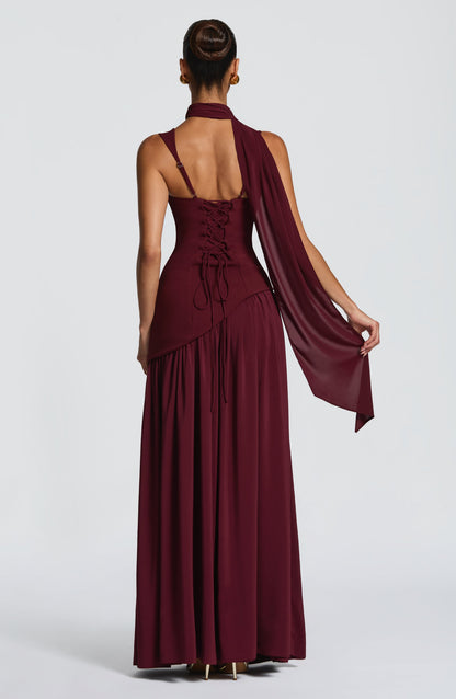 Artemisa | Vestido largo escote cuadrado y abertura lateral