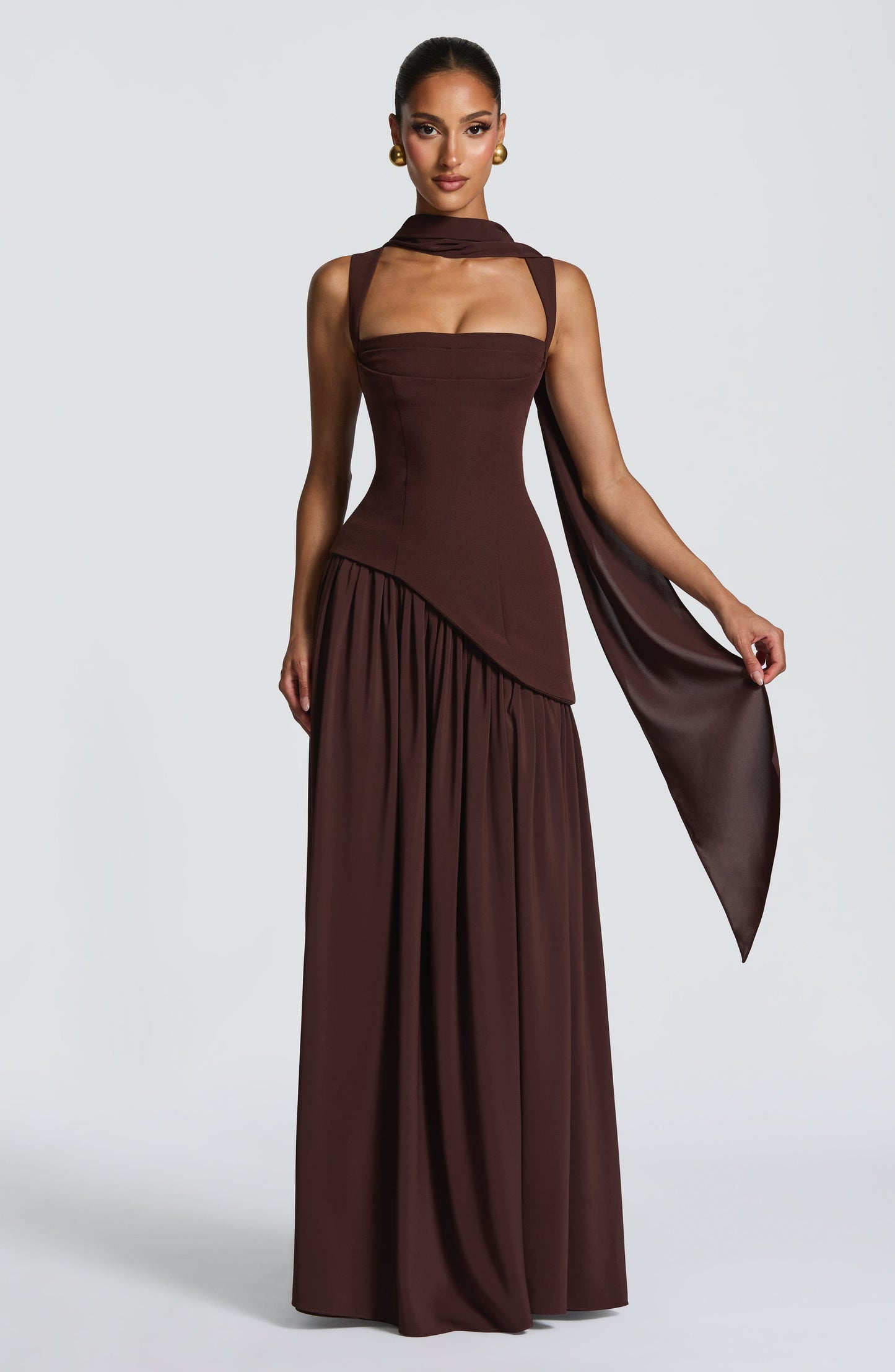 Artemisa | Vestido largo escote cuadrado y abertura lateral