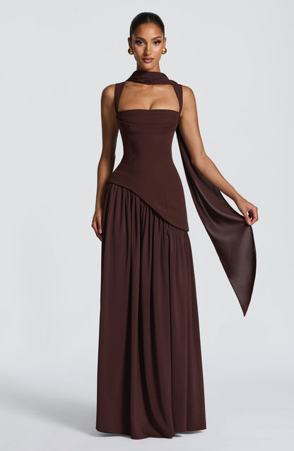 Artemisa | Vestido largo escote cuadrado y abertura lateral